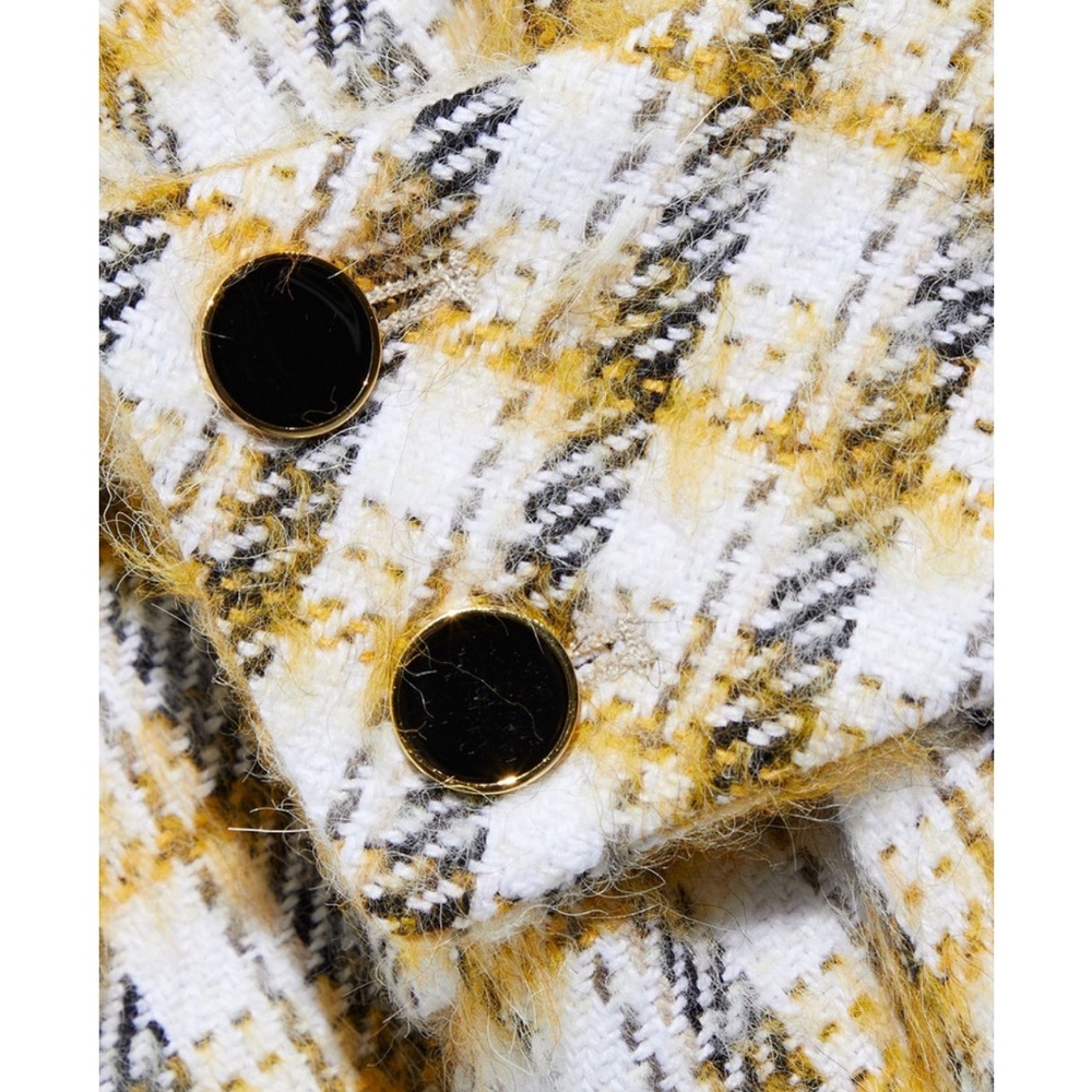 Yellow Plaid Women's Jacket - Picture 4 of 4